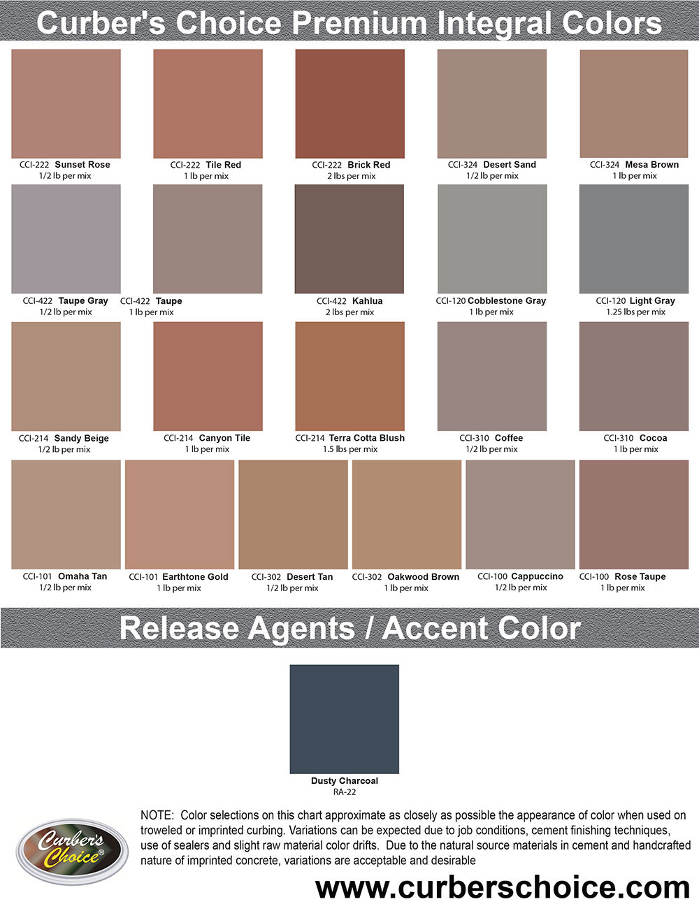 Curbing Color Options